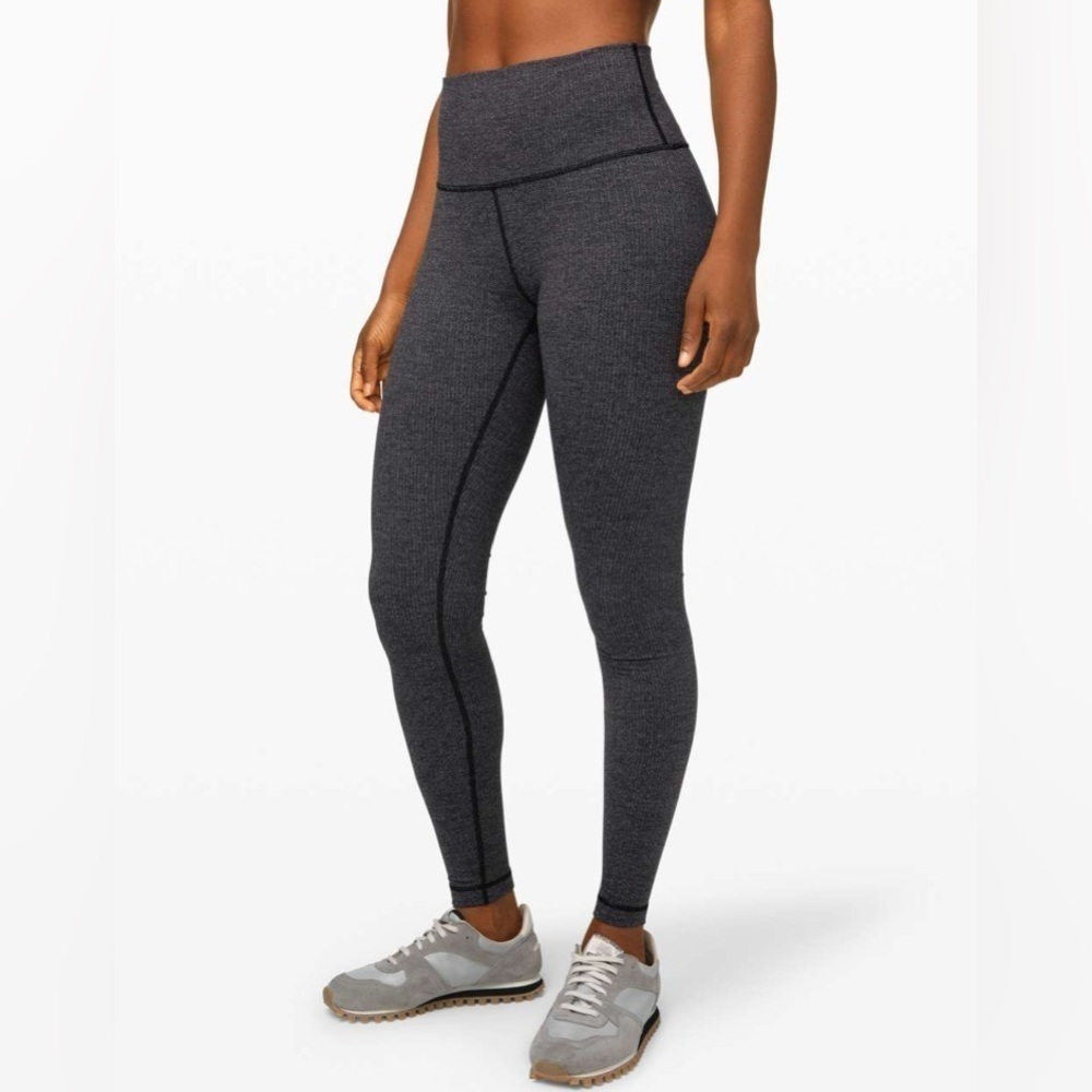 Lululemon Wunder Under High-Rise 28" Variegated Knit Jacquard Black Dark Slate 2